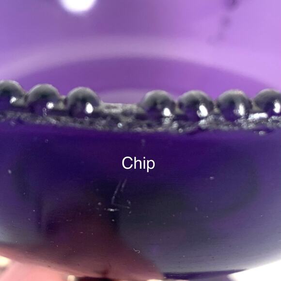 Antique Amethyst Purple Compote Pedestal Serving Dish - Picture 5 of 11